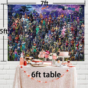 Battle Royale Backdrop Poster Video Game Party Supplies Happy Birthday Banner Gamer Backdrop Kids Wall Decoration 7x5Ft B002711
