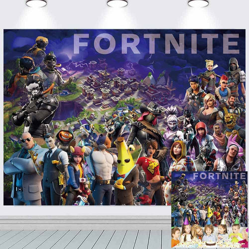 Battle Royale Backdrop Poster Video Game Party Supplies Happy Birthday Banner Gamer Backdrop Kids Wall Decoration