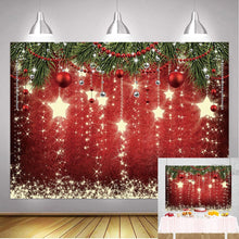 Load image into Gallery viewer, Christmas Red Backdrop 8x6ft Starlight Glitter Ball Photo Backdrop Christmas Family Party Supplies Photo Studio Photo Props