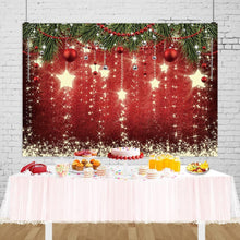 Load image into Gallery viewer, Christmas Red Backdrop 8x6ft Starlight Glitter Ball Photo Backdrop Christmas Family Party Supplies Photo Studio Photo Props