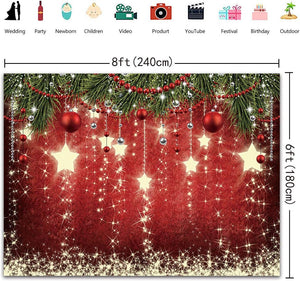 Christmas Red Backdrop 8x6ft Starlight Glitter Ball Photo Backdrop Christmas Family Party Supplies Photo Studio Photo Props