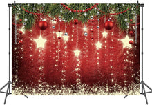 Load image into Gallery viewer, Christmas Red Backdrop 8x6ft Starlight Glitter Ball Photo Backdrop Christmas Family Party Supplies Photo Studio Photo Props