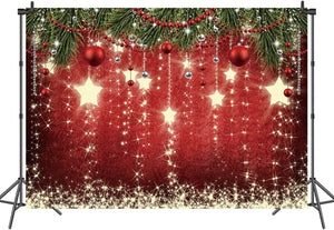 Christmas Red Backdrop 8x6ft Starlight Glitter Ball Photo Backdrop Christmas Family Party Supplies Photo Studio Photo Props