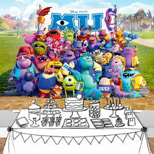 Load image into Gallery viewer, Monsters University Backdrop Monsters Inc Birthday Party Supplies Photography Backdrop Kids Photo Background Children Theme Birthday Party Decoration Wallpaper Photo Shooting PropsBackdrop