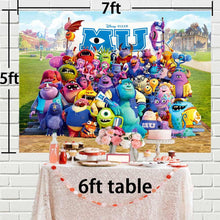 Load image into Gallery viewer, Monsters University Backdrop Monsters Inc Birthday Party Supplies Photography Backdrop Kids Photo Background Children Theme Birthday Party Decoration Wallpaper Photo Shooting PropsBackdrop