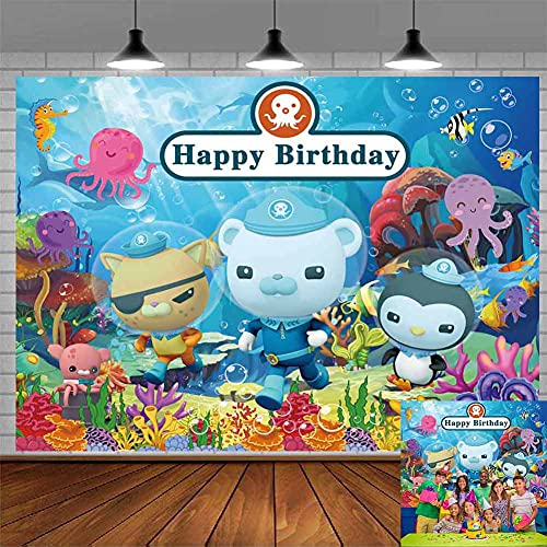 Octonauts Backdrop Birthday Party Supplies Banner Underwater World Small Cute Hero Photography Backdrop Photo Backdrop Background