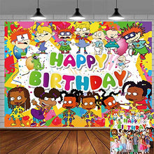 Load image into Gallery viewer, Rugrats Backdrop African American Background Black Rugrats Party Supplies Happy Birthday Gone Wild Rugrats Banner Ethnic 7x5ft