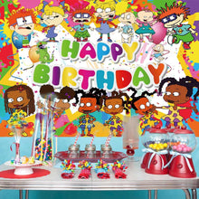 Load image into Gallery viewer, Rugrats Backdrop African American Background Black Rugrats Party Supplies Happy Birthday Gone Wild Rugrats Banner Ethnic 7x5ft