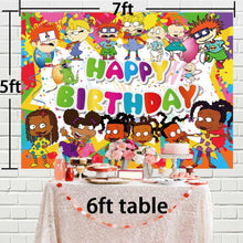 Load image into Gallery viewer, Rugrats Backdrop African American Background Black Rugrats Party Supplies Happy Birthday Gone Wild Rugrats Banner Ethnic 7x5ft