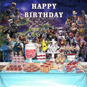 Battle Royale Birthday Backdrop Poster Video Game Photo Background Party Supplies Happy Birthday Gamer Banner Kids A00055 0