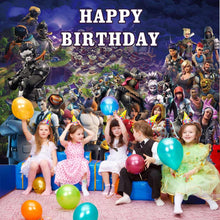 Load image into Gallery viewer, Battle Royale Birthday Backdrop Poster Video Game Photo Background Party Supplies Happy Birthday Gamer Banner Kids A00055 0