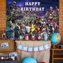 Load image into Gallery viewer, Battle Royale Birthday Backdrop Poster Video Game Photo Background Party Supplies Happy Birthday Gamer Banner Kids A00055 0